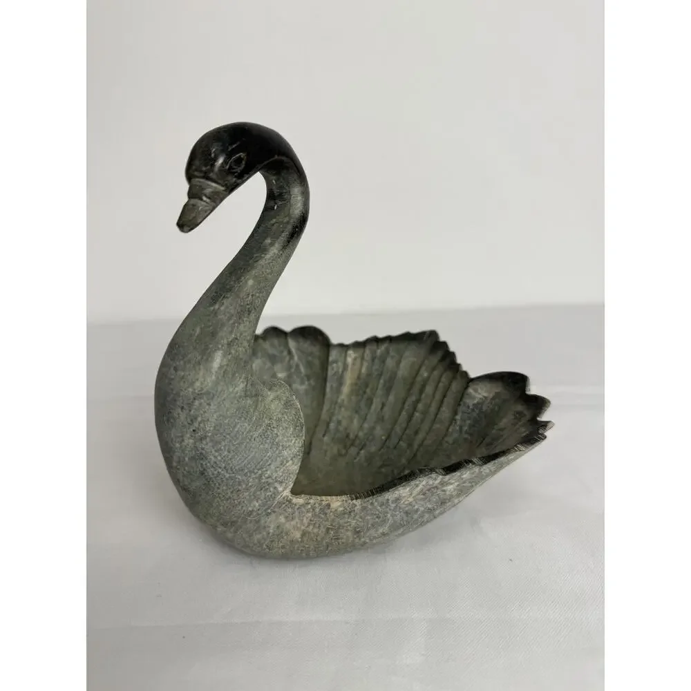 Vintage World Market Swan Metal Trinket Candy Dish Decorative Bowl